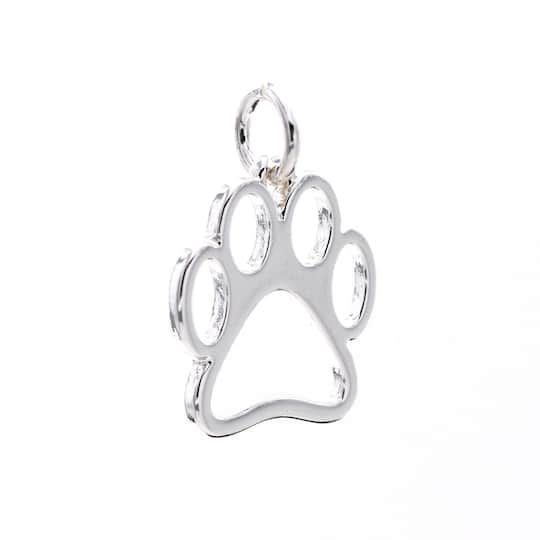 Charmalong™ Silver Plated Paw Charm by Bead Landing™
